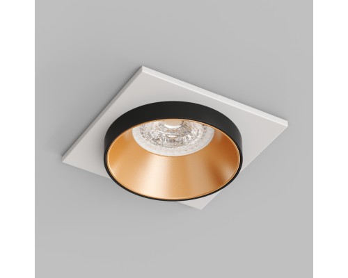 DK2402-GD Встраиваемый светильник, IP 20, 50 Вт, GU10, черный/золотой, алюминий