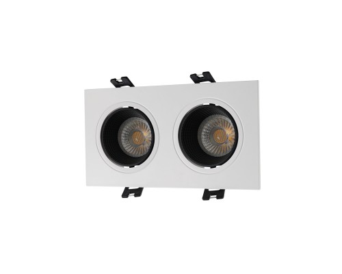 DK3072-WH+BK Встраиваемый светильник, IP 20, 10 Вт, GU5.3, LED, белый/черный, пластик