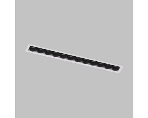 DK2532-WB Встраиваемый светильник SPACE со светодиодом под шпатлевку L240mm 220V 20W 38° 4000К IP20 белый/черный алюминий