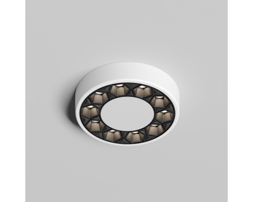 DK2440-WB Встраиваемый светильник DUAL 5+5 Вт, LED 4000K, IP 20, d90mm, белый/черный, алюминий/акрил