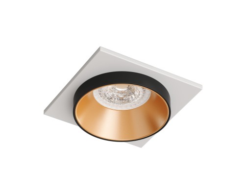 DK2402-GD Встраиваемый светильник, IP 20, 50 Вт, GU10, черный/золотой, алюминий