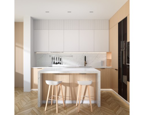 DK2514-WB Встраиваемый светильник SPACE со светодиодом L126mm 220V 10W 38° 4000К IP20 белый/черный алюминий