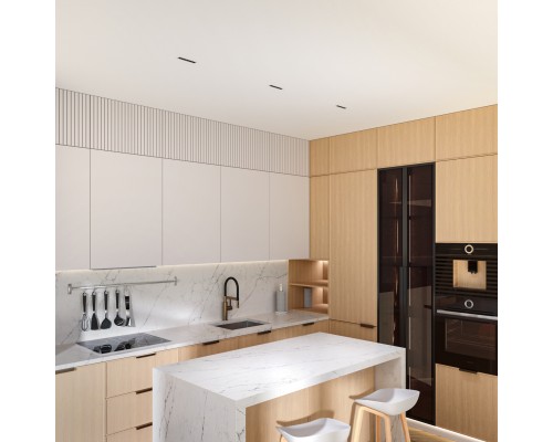 DK2514-WB Встраиваемый светильник SPACE со светодиодом L126mm 220V 10W 38° 4000К IP20 белый/черный алюминий