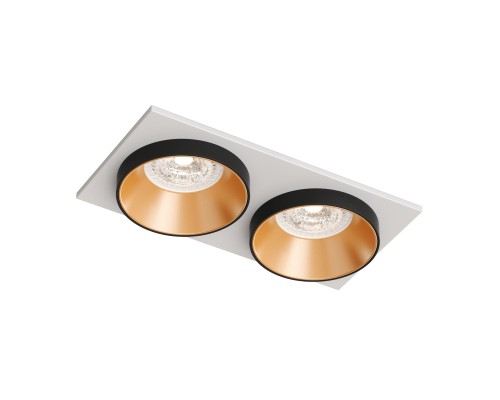 DK2422-GD Встраиваемый светильник, IP 20, 50 Вт, GU10, черный/золотой, алюминий