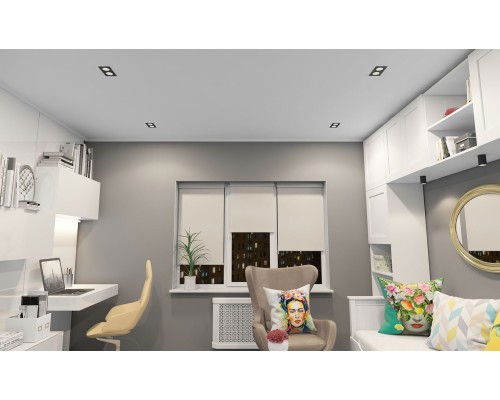 DK3072-BK+WH Встраиваемый светильник, IP 20, 10 Вт, GU5.3, LED, черный/белый, пластик