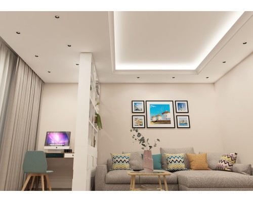 DK3061-WH+BK Встраиваемый светильник, IP 20, 10 Вт, GU5.3, LED, белый/черный, пластик