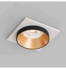 DK2402-GD Встраиваемый светильник, IP 20, 50 Вт, GU10, черный/золотой, алюминий