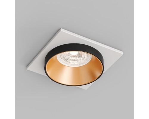 DK2402-GD Встраиваемый светильник, IP 20, 50 Вт, GU10, черный/золотой, алюминий