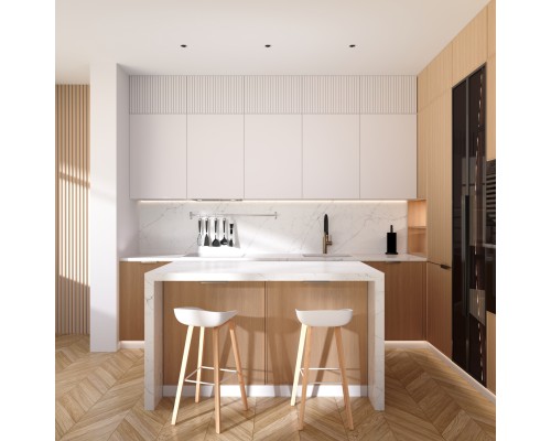 DK2510-WB Встраиваемый светильник SPACE со светодиодом d65 220V 8W 38° 4000К IP20 белый/черный алюминий