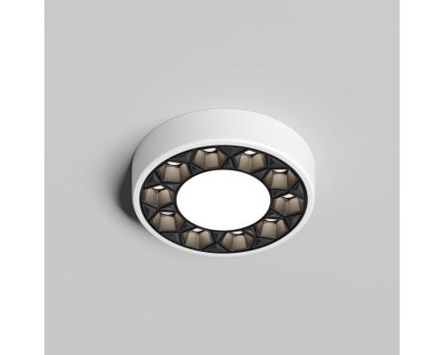 DK2440-WB Встраиваемый светильник DUAL 5+5 Вт, LED 4000K, IP 20, d90mm, белый/черный, алюминий/акрил