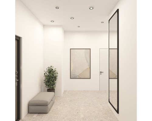 DK2440-WB Встраиваемый светильник DUAL 5+5 Вт, LED 4000K, IP 20, d90mm, белый/черный, алюминий/акрил