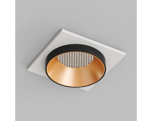 DK2402-GD Встраиваемый светильник, IP 20, 50 Вт, GU10, черный/золотой, алюминий