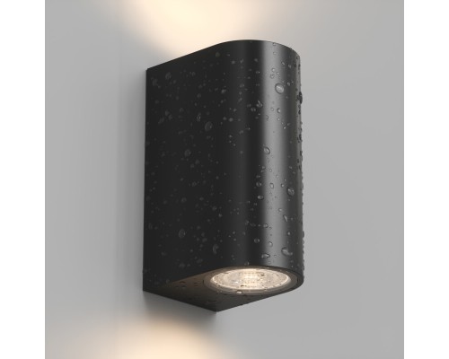 DK9791-BK Настенный уличный светильник NARVIK, IP44, 2хGU10 LED, до 15 Вт, черный, алюминий