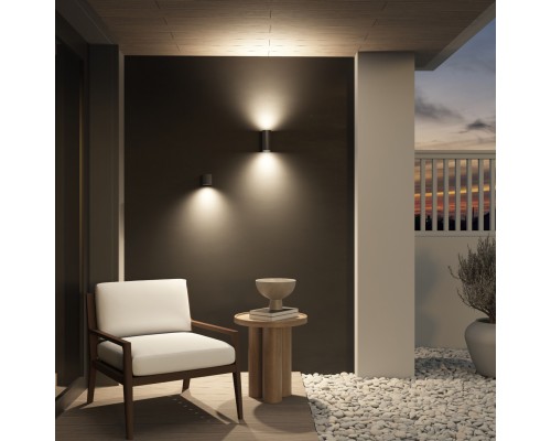 DK9790-BK Настенный уличный светильник NARVIK, IP44, GU10 LED, до 15 Вт, черный, алюминий