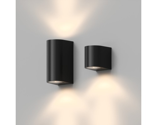 DK9790-BK Настенный уличный светильник NARVIK, IP44, GU10 LED, до 15 Вт, черный, алюминий