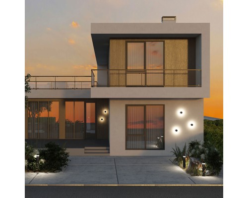 DK9810-BK Настенный уличный светодиодный светильник VEGA, IP65, 12 Вт, 3000K, черный, алюминий