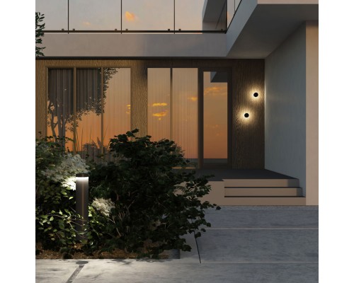 DK9810-BK Настенный уличный светодиодный светильник VEGA, IP65, 12 Вт, 3000K, черный, алюминий