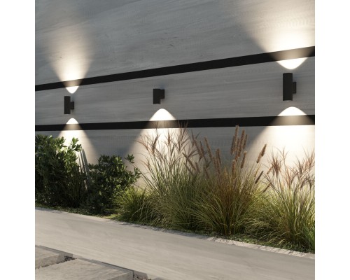 DK9820-BK Настенный уличный светильник BORG, IP65, 10 Вт, 3000К, черный, алюминий