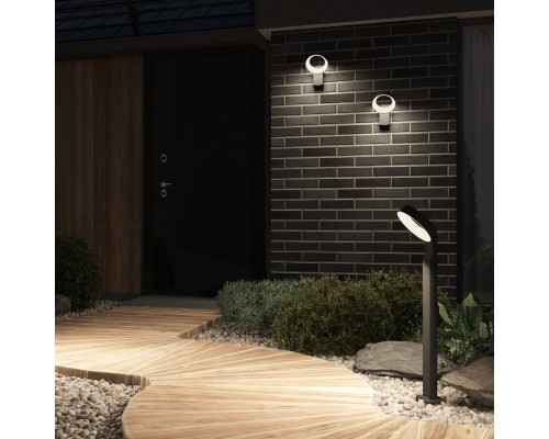 DK9712-BK Настенный светодиодный уличный светильник SANVIK, IP65, 12 Вт, 3000К, черный, алюминий