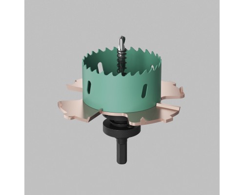 Коронка-фаскосниматель 70?115 мм, биметаллическая, для монтажа безрамочных светильников в гипсокартон «под шпаклёвку»