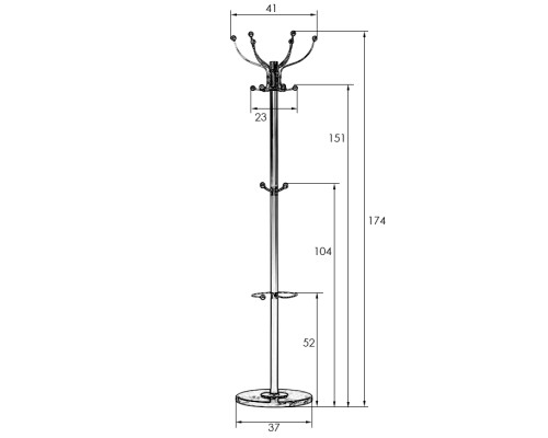 Вешалка напольная DOBRIN BONNY, чёрный мрамор, чёрный