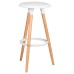 Табурет барный DOBRIN ROYCE, ножки светлый бук, цвет белый (W-02)