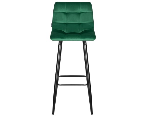 Стул барный DOBRIN NICOLE, черные матовые ножки, зелёный велюр (108-64)