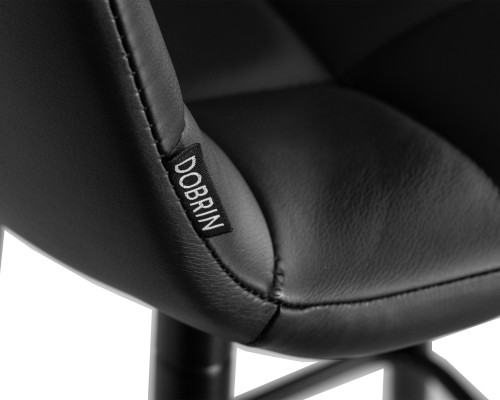 Набор 2 шт Стул барный DOBRIN NICOLE, черные матовые ножки, черная экокожа (P-01)