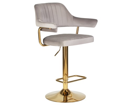 Набор 2 шт Стул барный DOBRIN CHARLY GOLD, серый велюр (MJ9-75)