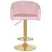 Стул барный DOBRIN DARCY GOLD, розовый велюр (1922-16)