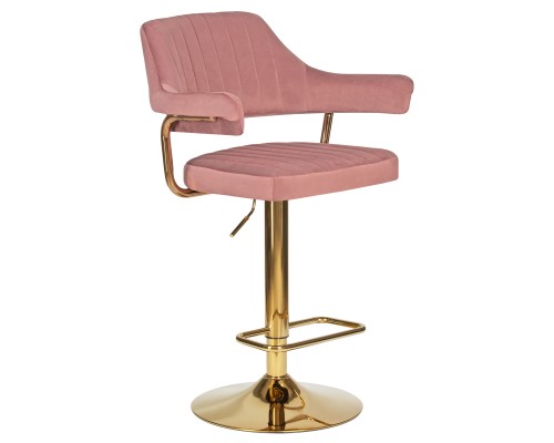 Набор 2 шт Стул барный DOBRIN CHARLY GOLD, розовый велюр (MJ9-32)