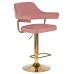 Набор 2 шт Стул барный DOBRIN CHARLY GOLD, розовый велюр (MJ9-32)