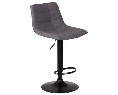 Стул барный DOBRIN TAILOR BLACK, серая ткань (188-55)