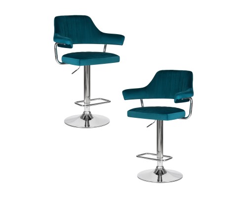 Набор 2 шт Стул барный DOBRIN CHARLY, морской волны велюр (MJ9-99)