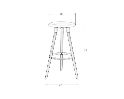 Табурет барный DOBRIN ROYCE, ножки светлый бук, цвет белый (W-02)