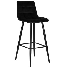 Стул барный DOBRIN NICOLE, черные матовые ножки, черный велюр (108-77)