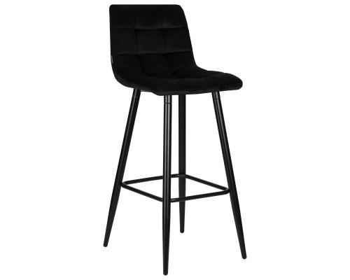 Стул барный DOBRIN NICOLE, черные матовые ножки, черный велюр (108-77)