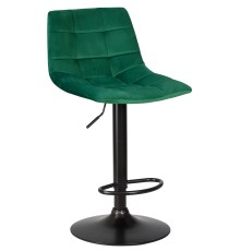 Стул барный DOBRIN TAILOR BLACK, зеленый велюр (MJ9-88)