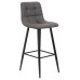 Стул барный DOBRIN NICOLE, черные матовые ножки, серая антрацитовая винтажная экокожа (RU-08)
