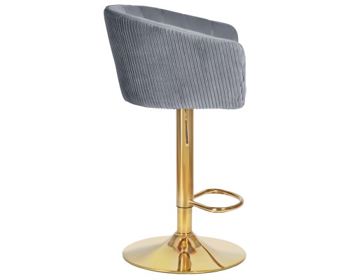 Стул барный DOBRIN DARCY GOLD, серый велюр (1922-19)