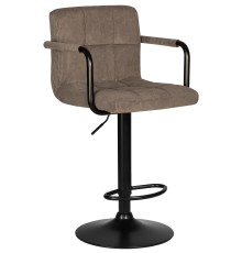 Стул барный DOBRIN KRUGER ARM BLACK, какао вельвет (LAR-E2041-05)