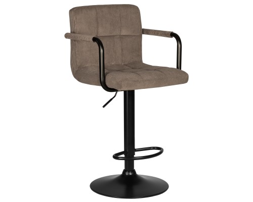 Стул барный DOBRIN KRUGER ARM BLACK, какао вельвет (LAR-E2041-05)