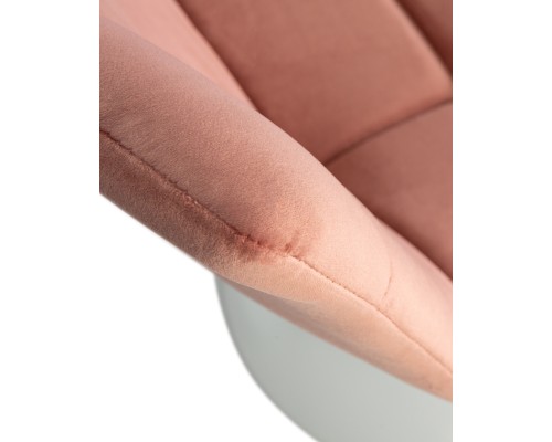 Стул барный DOBRIN TAILOR WHITE, пудрово-розовый велюр (MJ9-32)