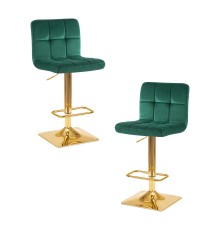 Набор 2 шт Стул барный DOBRIN GOLDIE, зеленый велюр (MJ9-88)