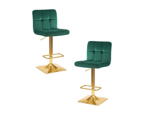 Набор 2 шт Стул барный DOBRIN GOLDIE, зеленый велюр (MJ9-88)