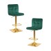 Набор 2 шт Стул барный DOBRIN GOLDIE, зеленый велюр (MJ9-88)