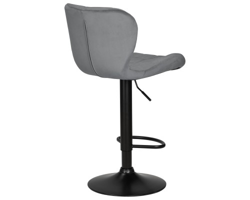 Стул барный DOBRIN BARNY BLACK, серый велюр (MJ9-75)