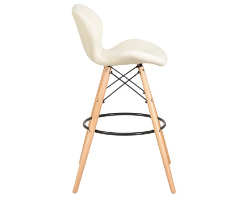 Стул барный DOBRIN BUTTERFLY BAR, ножки светлый бук, цвет кремовый