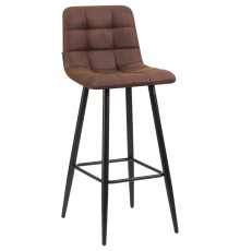 Стул барный DOBRIN NICOLE, черные матовые ножки, коричневая микрофибра (PK-03)