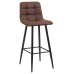 Стул барный DOBRIN NICOLE, черные матовые ножки, коричневая микрофибра (PK-03)